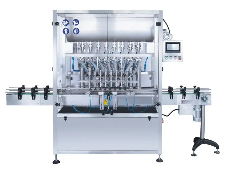 8 heads Automatic paste filling machine with conveyor PLC control by ...